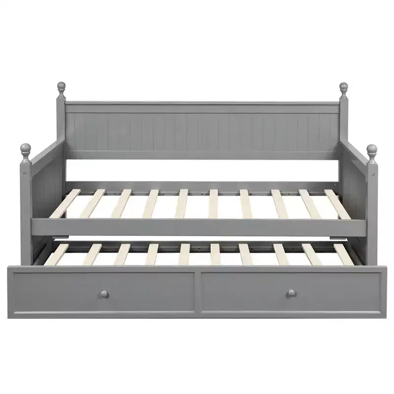Lit de repos double en bois avec lit gigogne - ModernLuxe