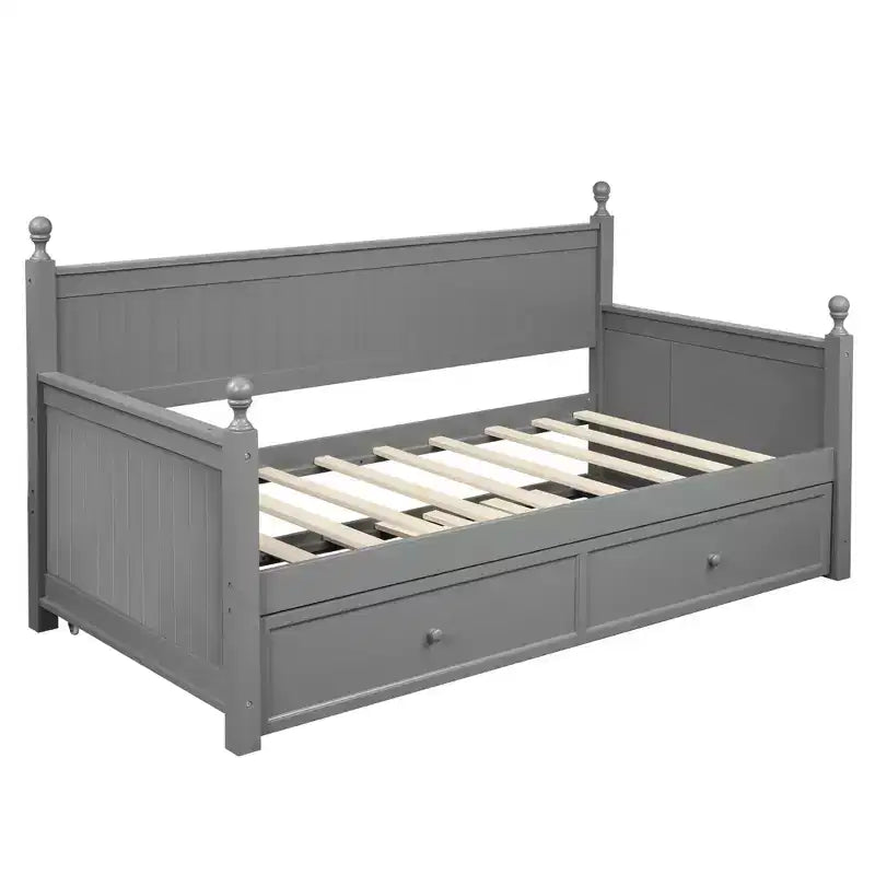 Lit de repos double en bois avec lit gigogne - ModernLuxe