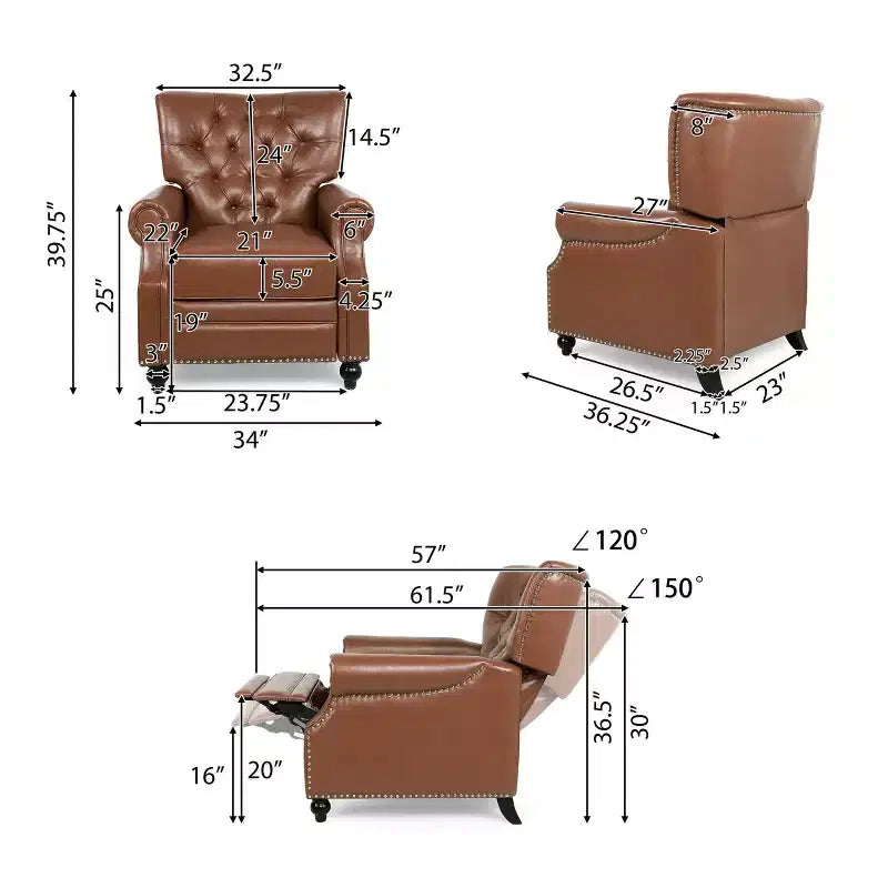 Fauteuil inclinable contemporain capitonné Callade - Christopher Knight Home
