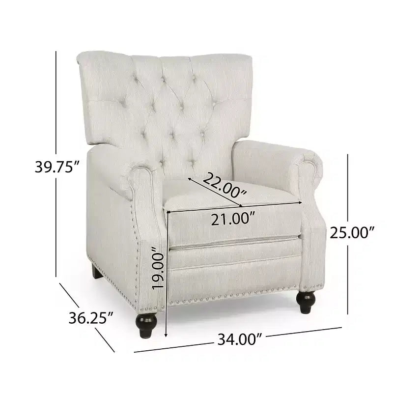 Fauteuil inclinable contemporain capitonné Callade - Christopher Knight Home