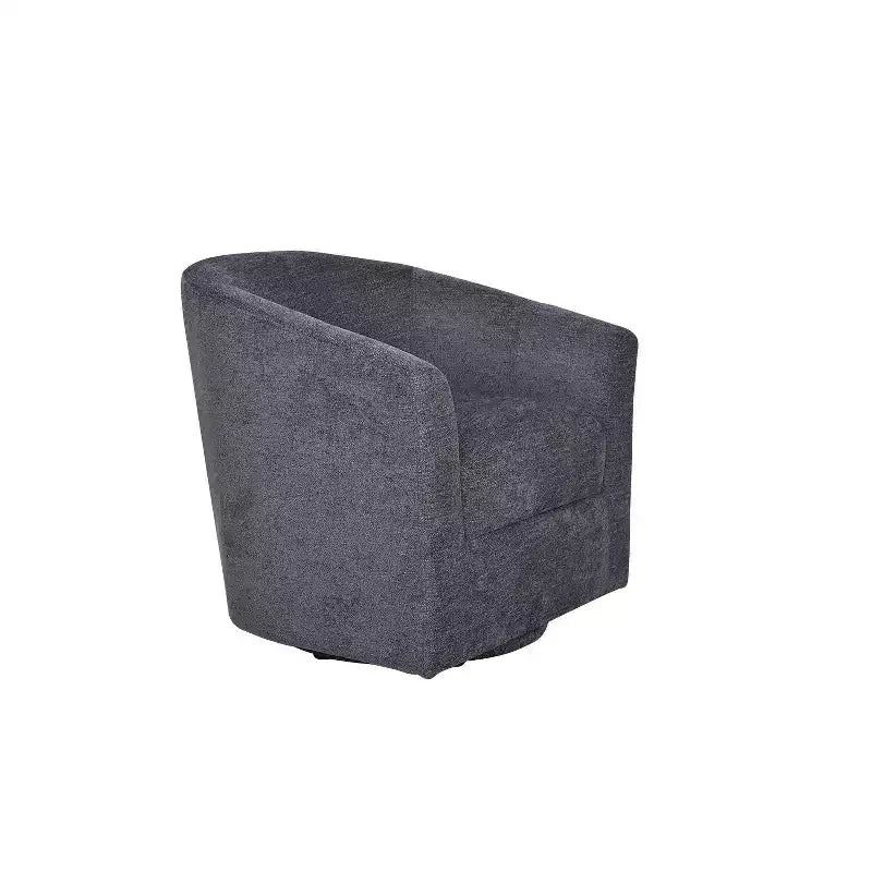 Fauteuil tonneau rembourré en bois Liria pour salon avec piètement pivotant en métal | ART OF LIVING DESIGNS