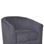 Fauteuil tonneau rembourré en bois Liria pour salon avec piètement pivotant en métal | ART OF LIVING DESIGNS