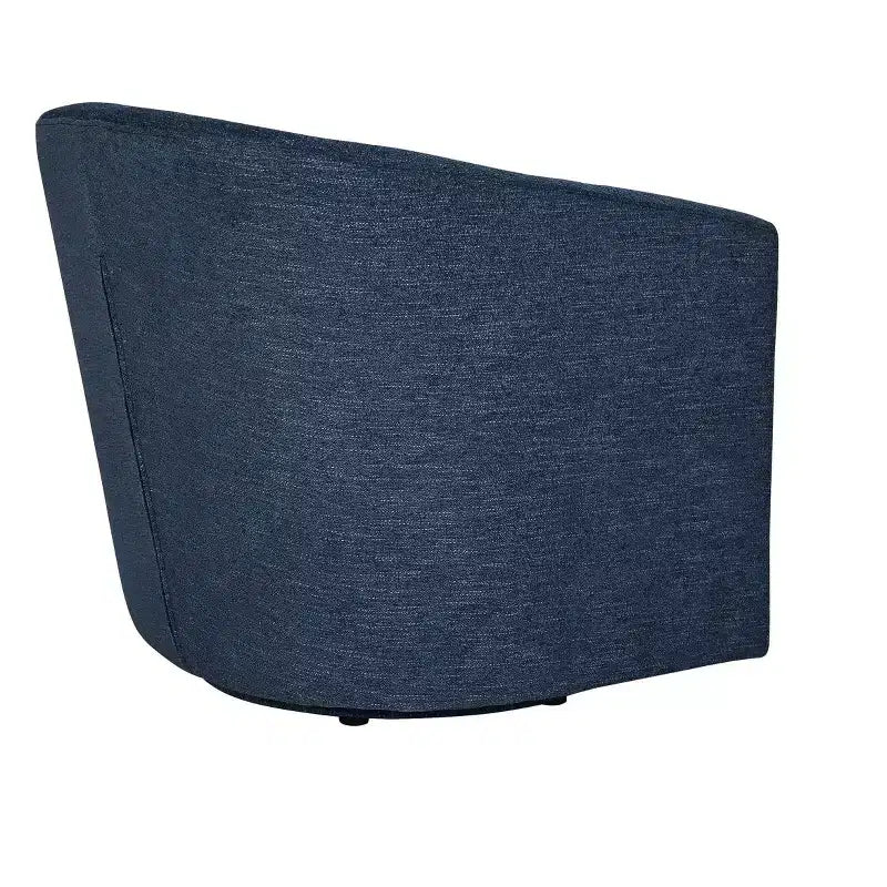 Fauteuil tonneau rembourré en bois Liria pour salon avec piètement pivotant en métal | ART OF LIVING DESIGNS