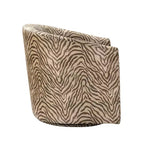 Fauteuil tonneau rembourré en bois Liria pour salon avec piètement pivotant en métal | ART OF LIVING DESIGNS