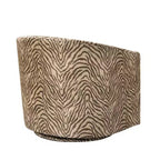 Fauteuil tonneau rembourré en bois Liria pour salon avec piètement pivotant en métal | ART OF LIVING DESIGNS