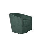 Fauteuil tonneau rembourré en bois Liria pour salon avec piètement pivotant en métal | ART OF LIVING DESIGNS