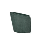 Fauteuil tonneau rembourré en bois Liria pour salon avec piètement pivotant en métal | ART OF LIVING DESIGNS