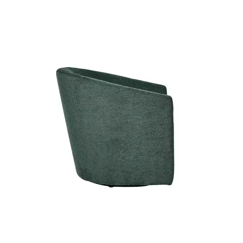 Fauteuil tonneau rembourré en bois Liria pour salon avec piètement pivotant en métal | ART OF LIVING DESIGNS
