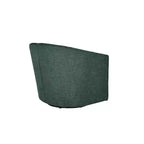 Fauteuil tonneau rembourré en bois Liria pour salon avec piètement pivotant en métal | ART OF LIVING DESIGNS