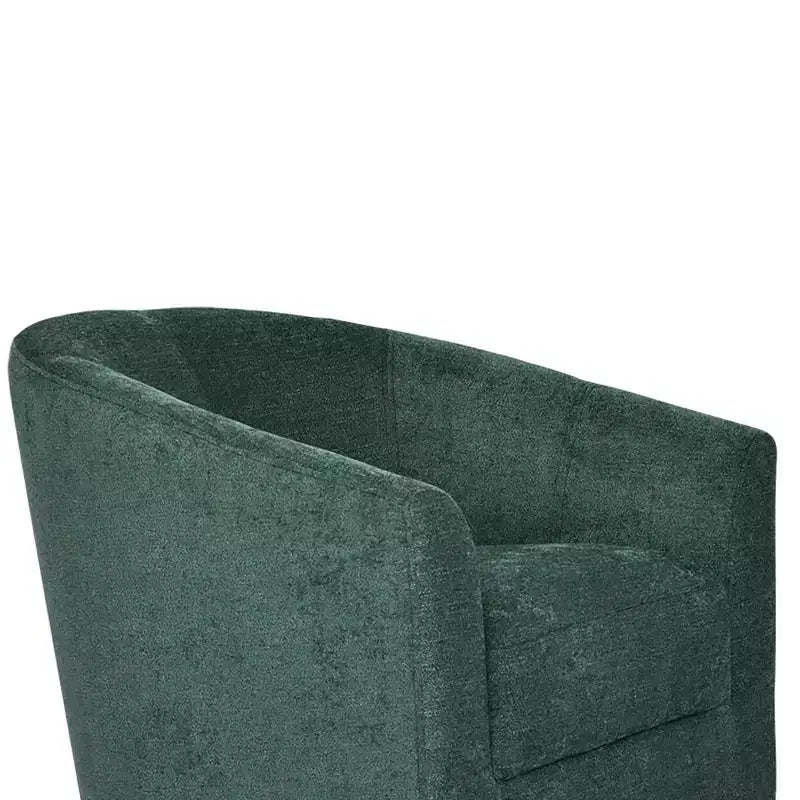 Fauteuil tonneau rembourré en bois Liria pour salon avec piètement pivotant en métal | ART OF LIVING DESIGNS