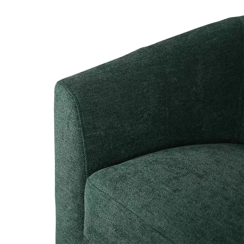 Fauteuil tonneau rembourré en bois Liria pour salon avec piètement pivotant en métal | ART OF LIVING DESIGNS