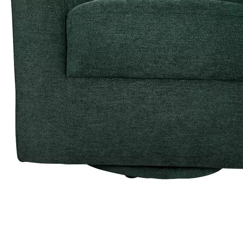 Fauteuil tonneau rembourré en bois Liria pour salon avec piètement pivotant en métal | ART OF LIVING DESIGNS