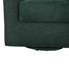 Fauteuil tonneau rembourré en bois Liria pour salon avec piètement pivotant en métal | ART OF LIVING DESIGNS