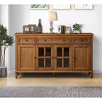 Nikolaj Buffet traditionnel 3 tiroirs de 147 cm de large avec pieds en bois massif | KARAT HOME