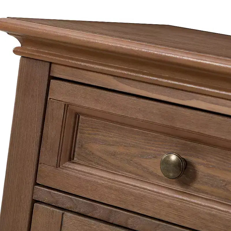 Nikolaj Buffet traditionnel 3 tiroirs de 147 cm de large avec pieds en bois massif | KARAT HOME