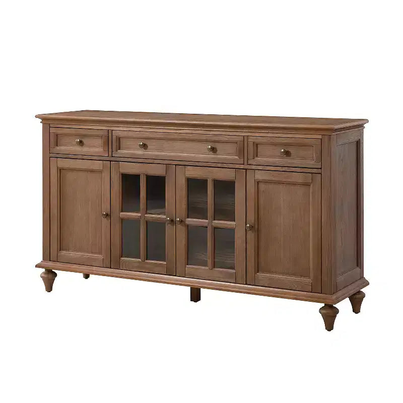 Nikolaj Buffet traditionnel 3 tiroirs de 147 cm de large avec pieds en bois massif | KARAT HOME