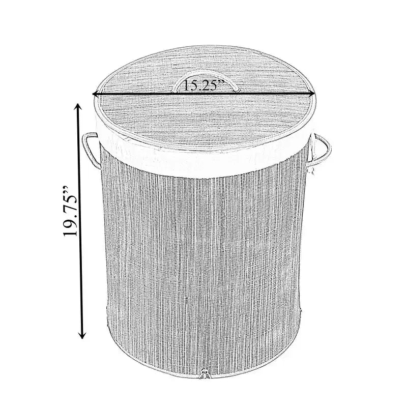 Panier à linge pliable Wickerwise avec couvercle et poignées pour organiser les vêtements et les jouets, bac de lavage durable