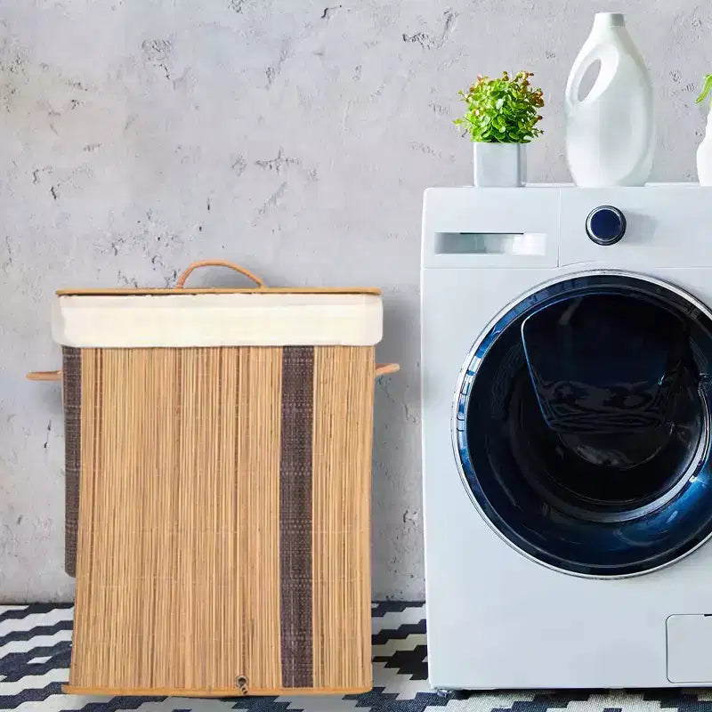 Panier à linge pliable Wickerwise avec couvercle et poignées pour organiser les vêtements et les jouets, bac de lavage durable