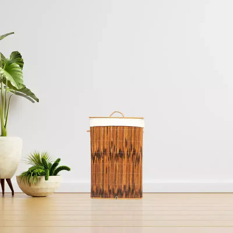 Panier à linge pliable Wickerwise avec couvercle et poignées pour organiser les vêtements et les jouets, bac de lavage durable