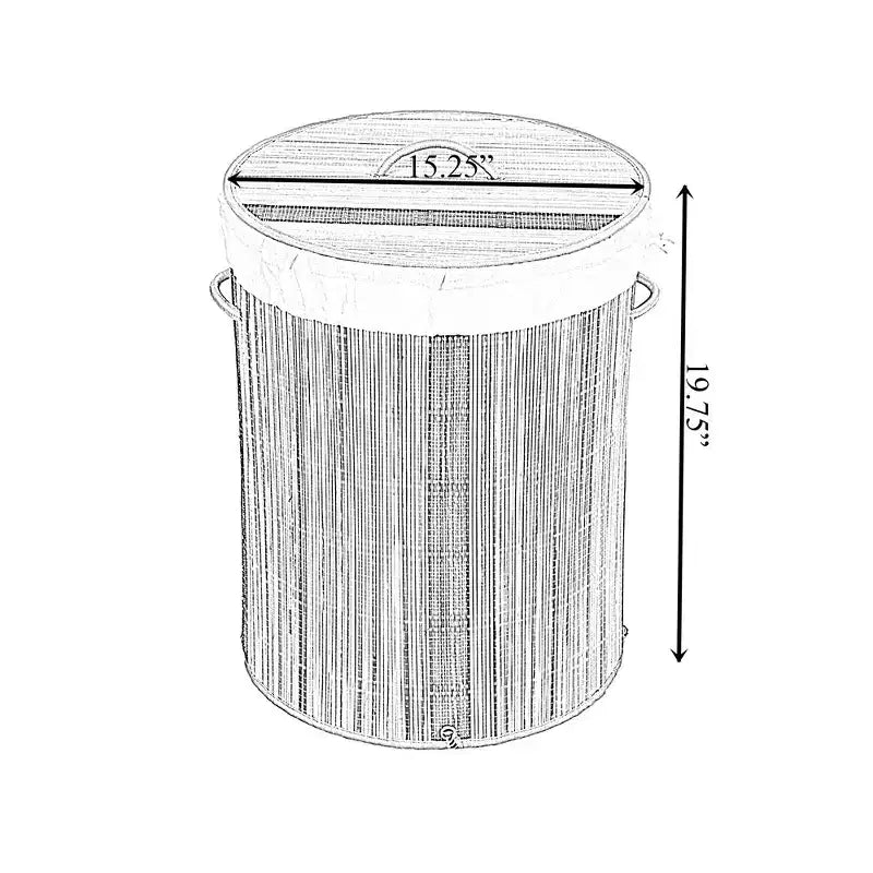 Panier à linge pliable Wickerwise avec couvercle et poignées pour organiser les vêtements et les jouets, bac de lavage durable