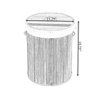 Panier à linge pliable Wickerwise avec couvercle et poignées pour organiser les vêtements et les jouets, bac de lavage durable