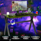 Ensemble Bureau de Gamer en X et Fauteuil de Massage Style Racing Costway pour Bureau à Domicile Noir+Blanc/Bleu/Gris/Rouge