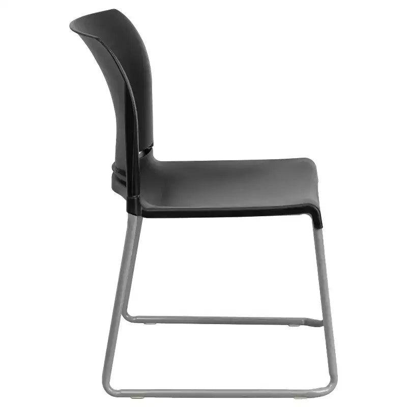 Flash Furniture Lot de 4 chaises empilables HERCULES Series avec dossier complet profilé, capacité 400 kg, piétement traîneau à revêtement poudré