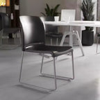 Flash Furniture Lot de 4 chaises empilables HERCULES Series avec dossier complet profilé, capacité 400 kg, piétement traîneau à revêtement poudré
