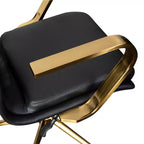 Fauteuil de bureau de direction rembourré Flash Furniture James à dossier mi-haut avec piètement et accoudoirs en métal brossé