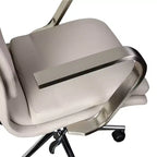 Fauteuil de bureau de direction rembourré Flash Furniture James à dossier mi-haut avec piètement et accoudoirs en métal brossé