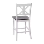 Emma and Oliver Lot de 2 tabourets de bar modernes en bois style ferme avec dossier sculpté décoratif et assise en bois