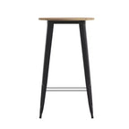 Flash Furniture Declan Table de bar commerciale intérieure/extérieure, plateau rond de 23,75 po en polyrésine toutes saisons avec base en acier