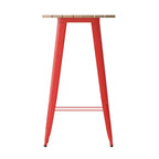 Flash Furniture Declan Table de bar commerciale intérieure/extérieure, plateau rond de 23,75 po en polyrésine toutes saisons avec base en acier