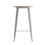 Flash Furniture Declan Table de bar commerciale intérieure/extérieure, plateau rond de 23,75 po en polyrésine toutes saisons avec base en acier