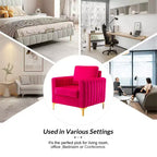 Fauteuil club capitonné contemporain en bois Iapygia avec pieds en métal pour chambre et salon | ART OF LIVING DESIGNS