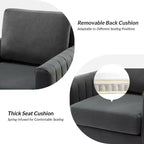 Fauteuil club capitonné contemporain en bois Iapygia avec pieds en métal pour chambre et salon | ART OF LIVING DESIGNS