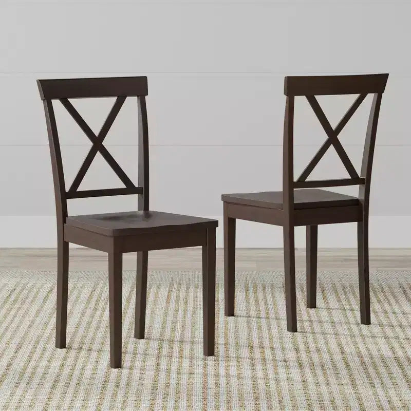Glenwillow Home X-Back Solid Wood Dining Chairs (Set of 2)