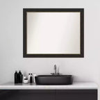 Amanti Art - Miroir mural de salle de bain étroit, bronze accentué, sans biseau, 25,5 x 31,5 po