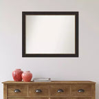 Amanti Art - Miroir mural de salle de bain étroit, bronze accentué, sans biseau, 25,5 x 31,5 po