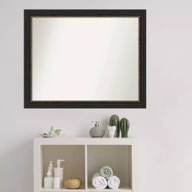 Amanti Art - Miroir mural de salle de bain étroit, bronze accentué, sans biseau, 25,5 x 31,5 po