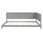 Lit banquette/canapé-lit en bois pleine grandeur, gris