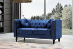 Vivian Classic Velvet Kittleson Nailhead Chesterfield Loveseat