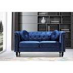 Causeuse Chesterfield classique en velours et clous décoratifs