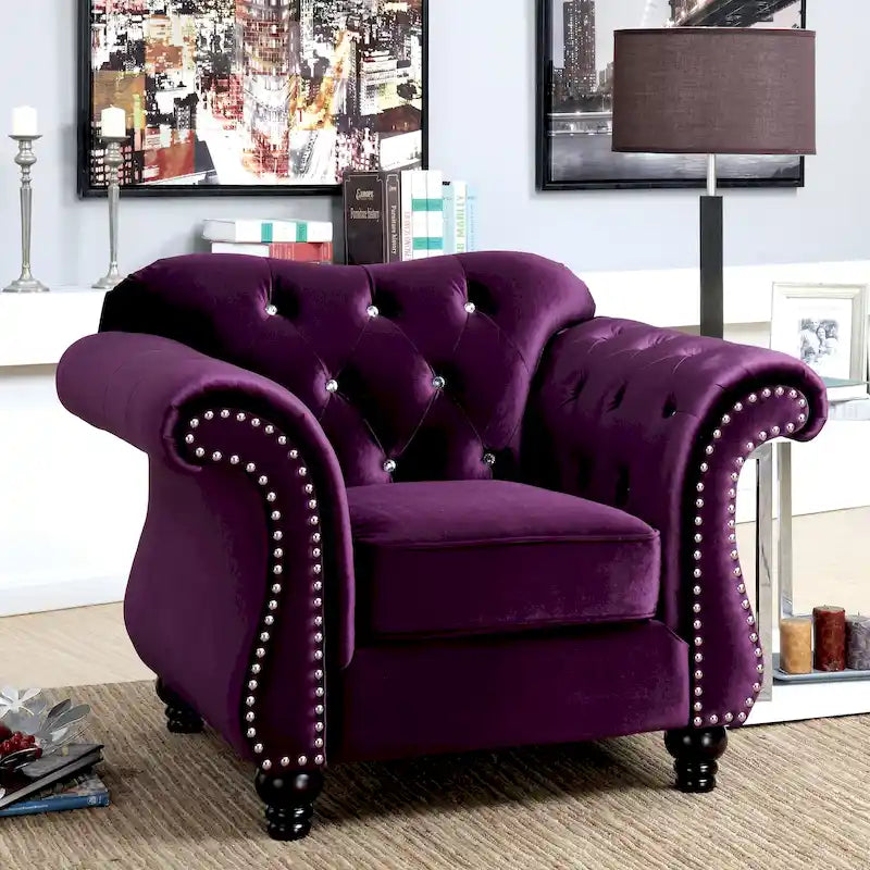 Fauteuil capitonné en tissu traditionnel Tese avec boutons