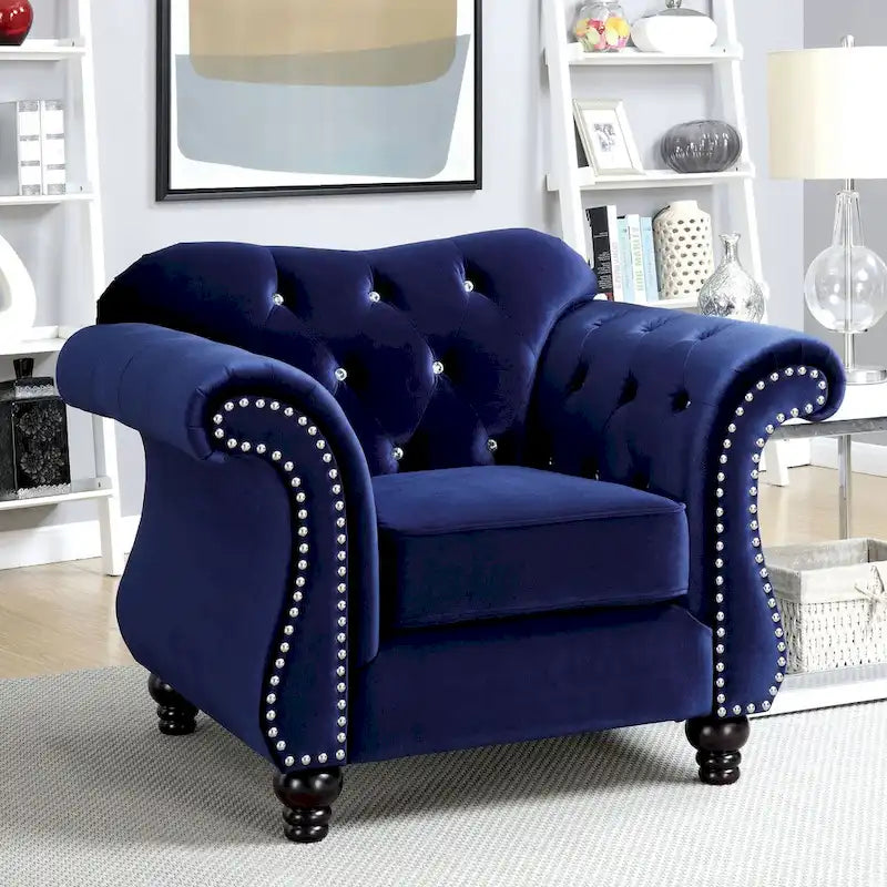 Fauteuil capitonné en tissu traditionnel Tese avec boutons