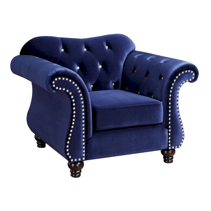 Fauteuil capitonné en tissu traditionnel Tese avec boutons
