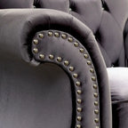 Fauteuil capitonné en tissu traditionnel Tese avec boutons