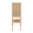 Meuble bas en rotin tressé et bois avec 2 portes