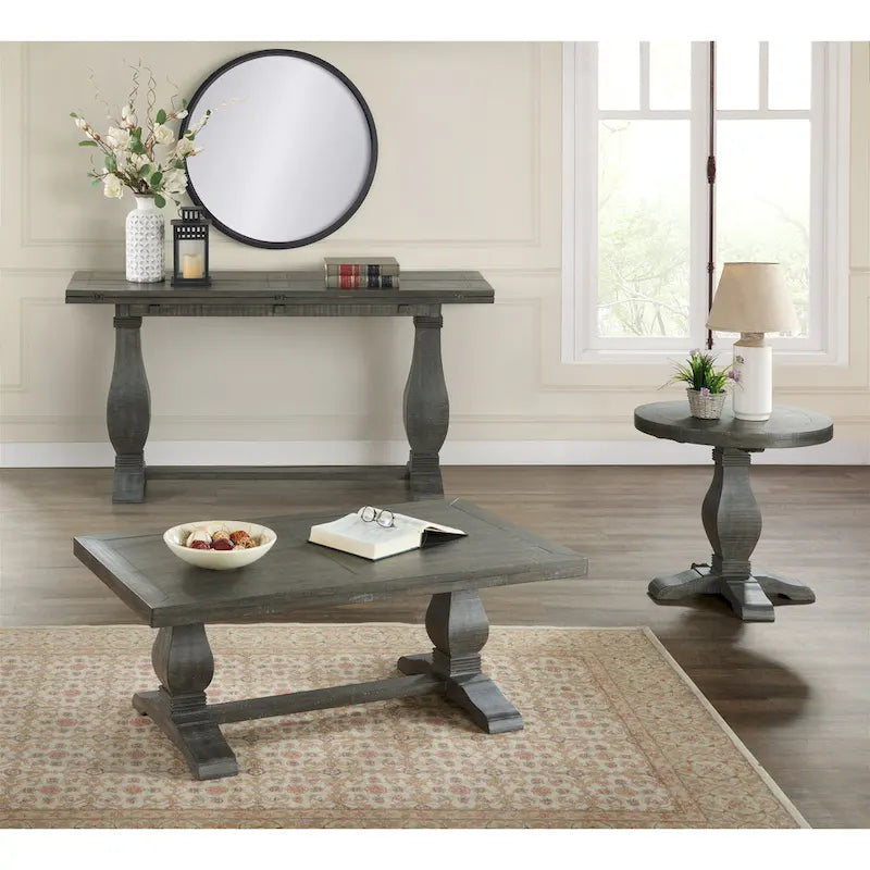 Table console Napa 60 en bois massif avec plateau rabattable pour canapé