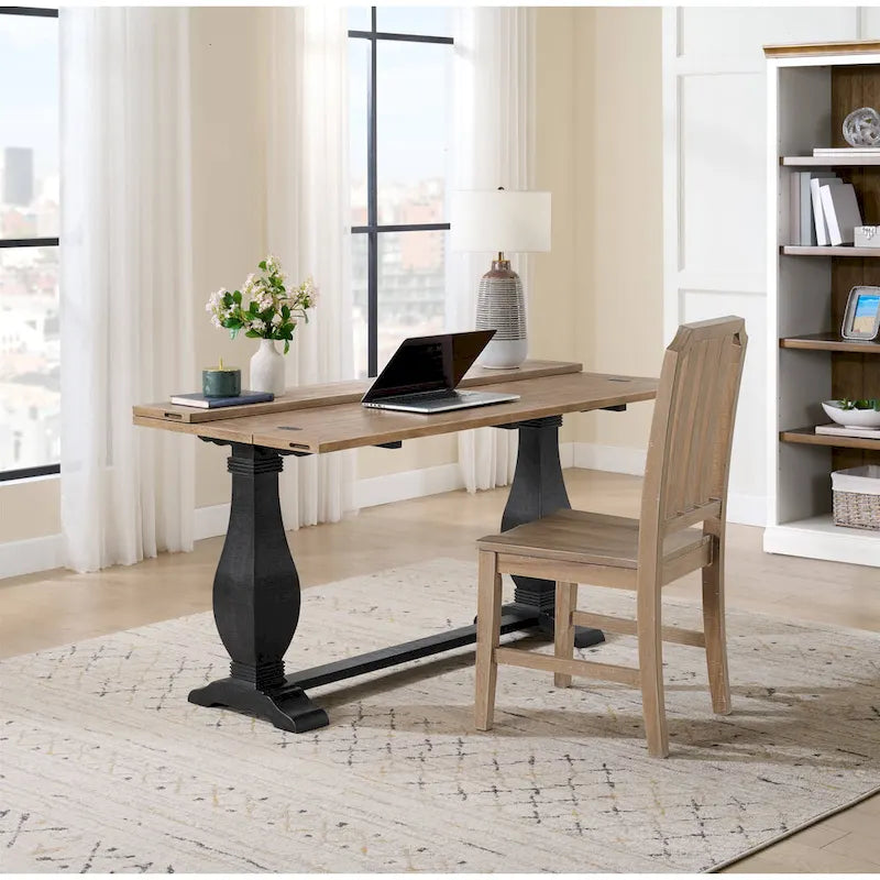 Table console Napa 60 en bois massif avec plateau rabattable pour canapé